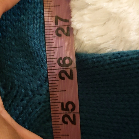 Joe Fresh| NWT Blue Long Sleeve Turtleneck Sweater With Side Slits Acrylic - Picture 7 of 13